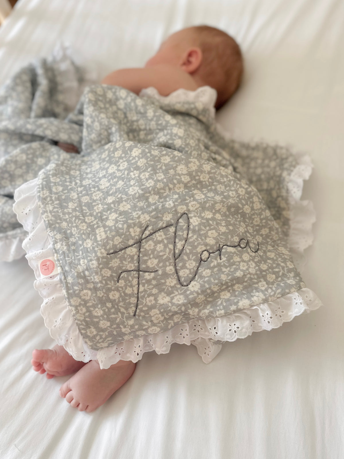Grande Doudou Aube Fleurie Bleue